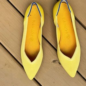 Size 9.5 Rothy’s “The Point” flats in a beautiful yellow (no longer available)